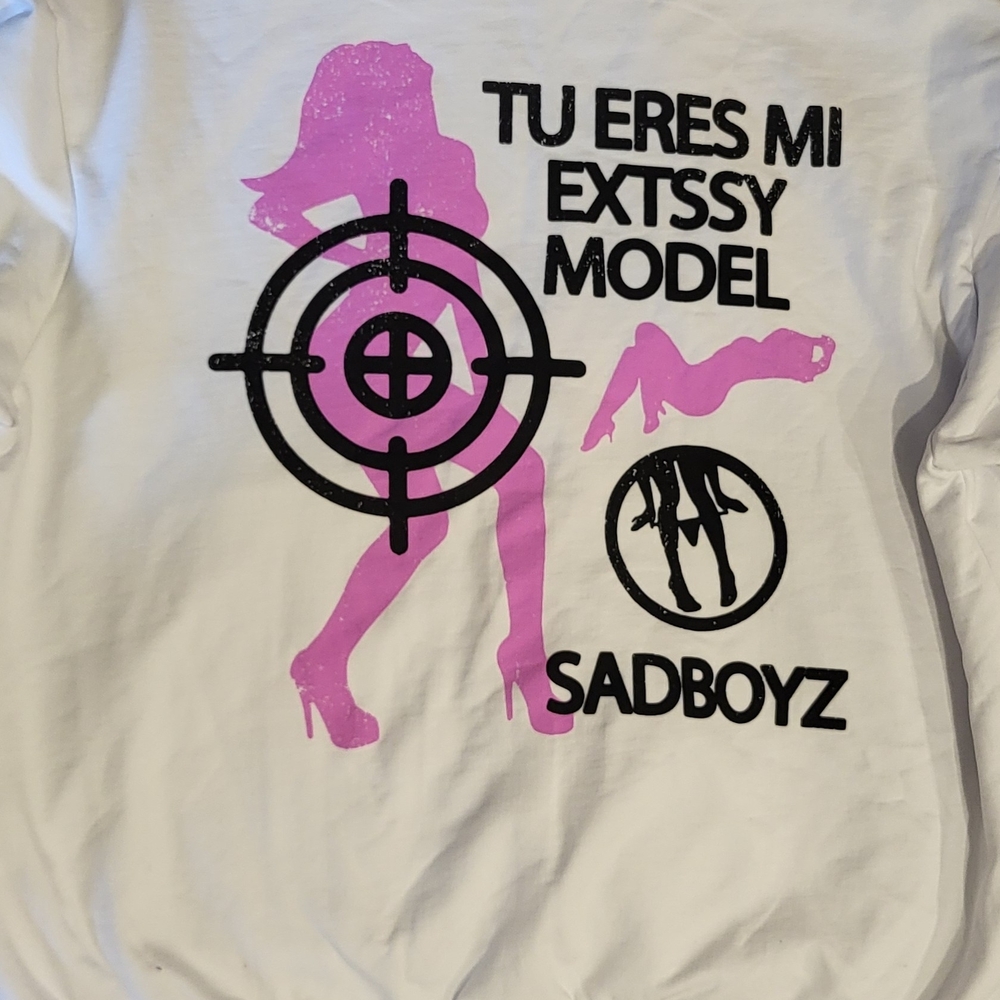 Sadboyz White and Pink Graphic Sweatshirt
